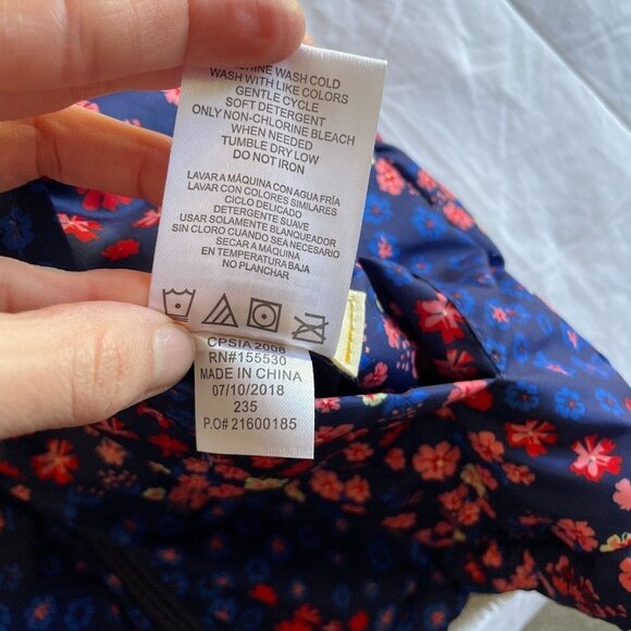 Buffalo David Bitton Reversible Vest Youth Size 14/16 L Blue Ditsy Floral Sherpa - Picture 9 of 11